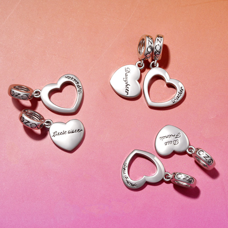 Father&Daughter Heart Pendant image number 3