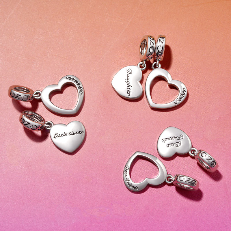 Father&Daughter Heart Pendant image number 3