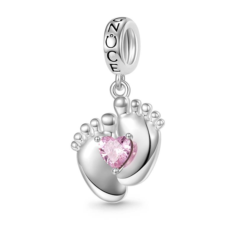 Engravable Baby Feet Pendant image number 0