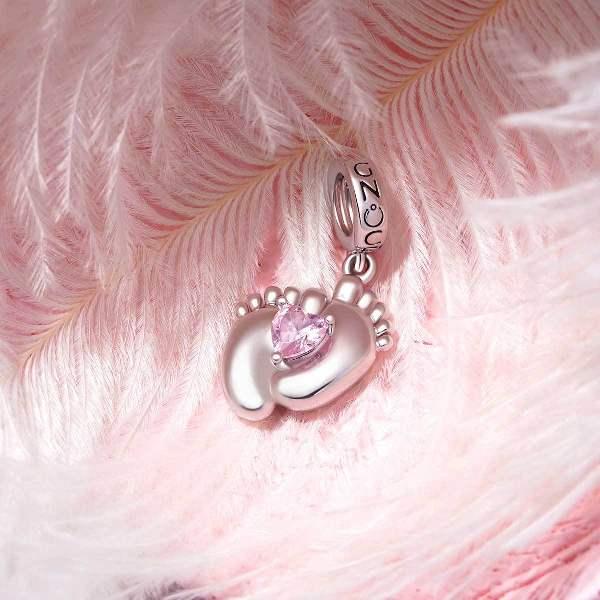 Engravable Baby Feet Pendant image number 2