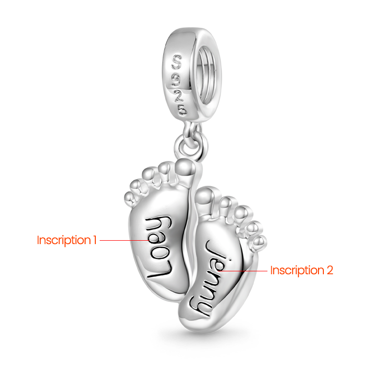 Engravable Baby Feet Pendant image number 1