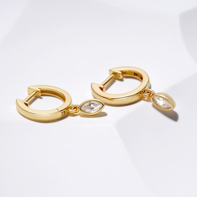 Marquise Diamond Drop Earrings image number 4