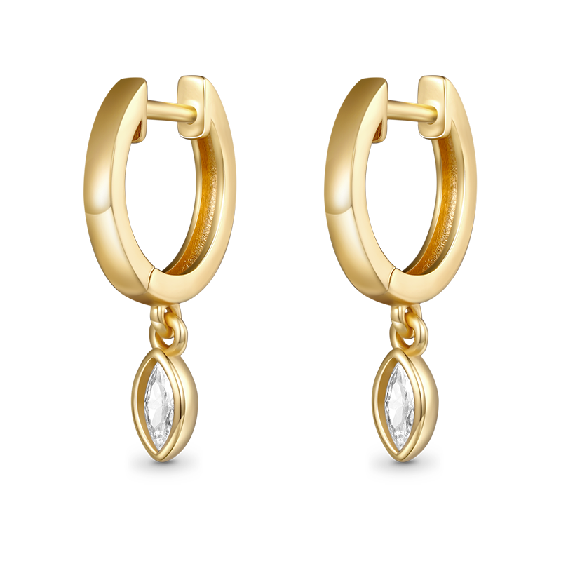 Marquise Diamond Drop Earrings image number 0