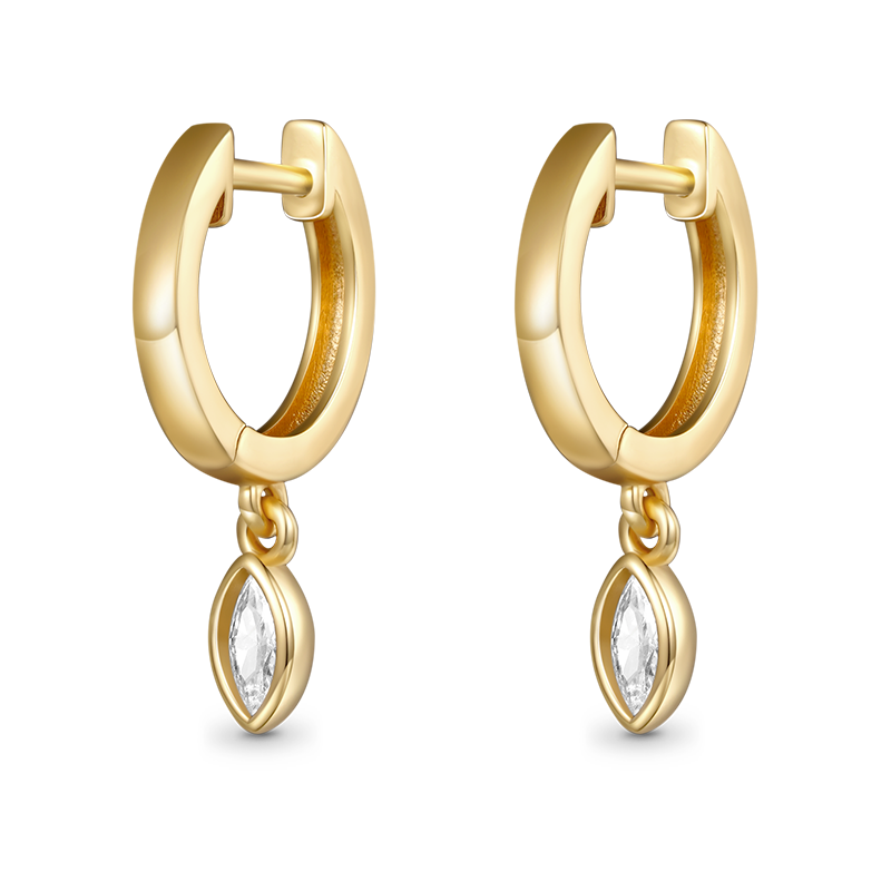 Marquise Diamond Drop Earrings image number 0