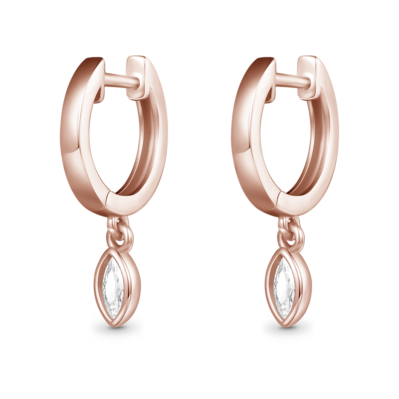 Marquise Diamond Drop Earrings image number 2