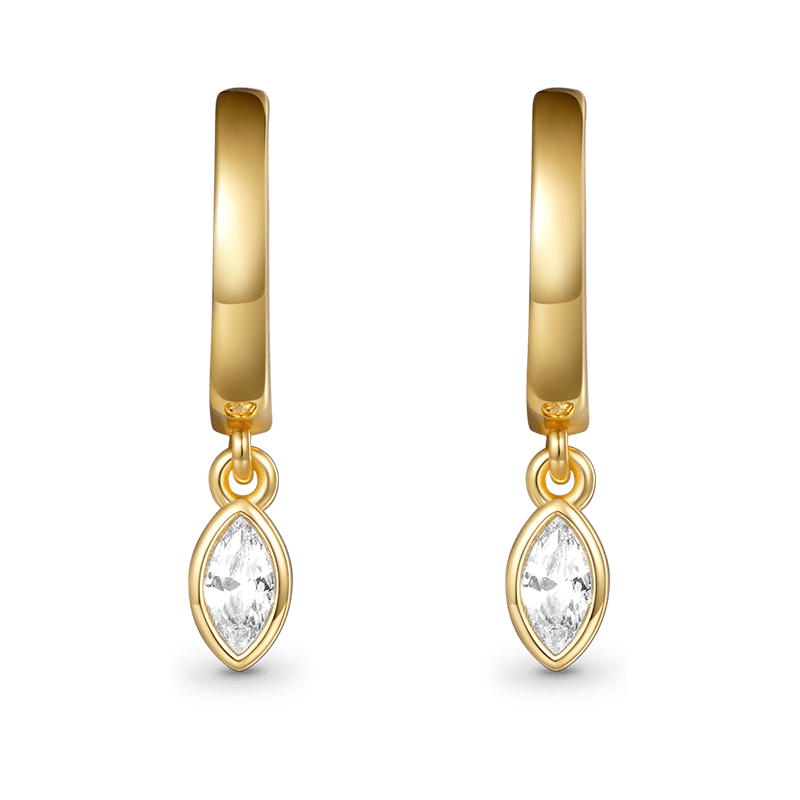 Marquise Diamond Drop Earrings image number 3