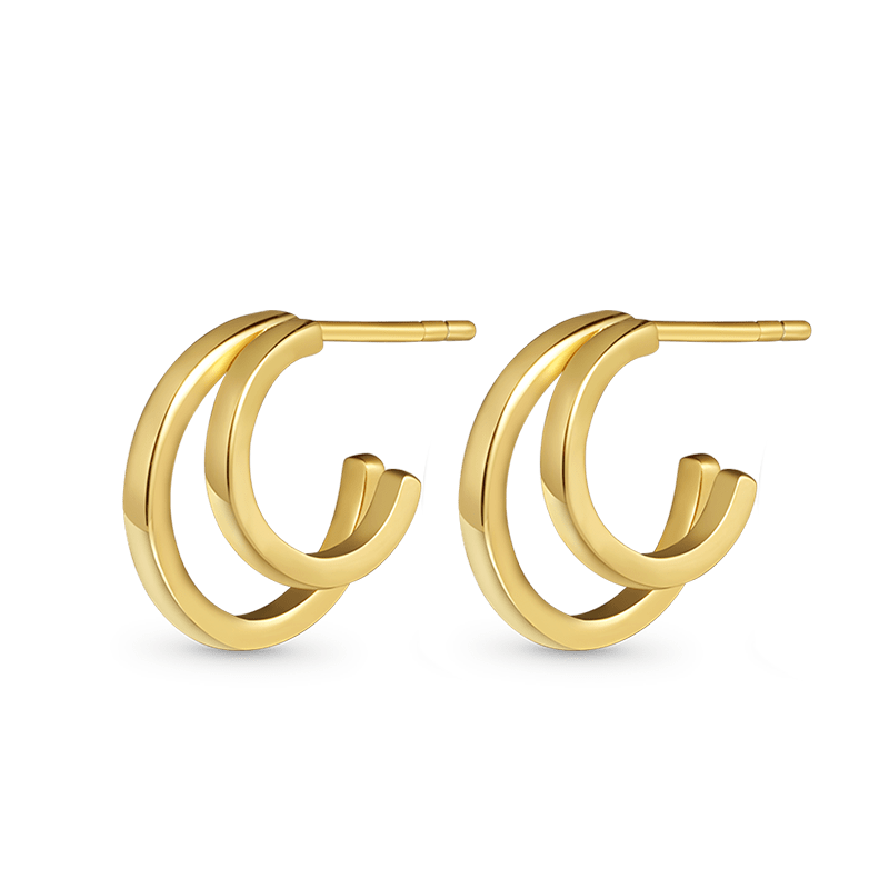 Mini Two Row Hoop Earrings image number 0