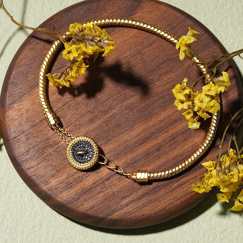 Black Button Basic Bracelet image number 2