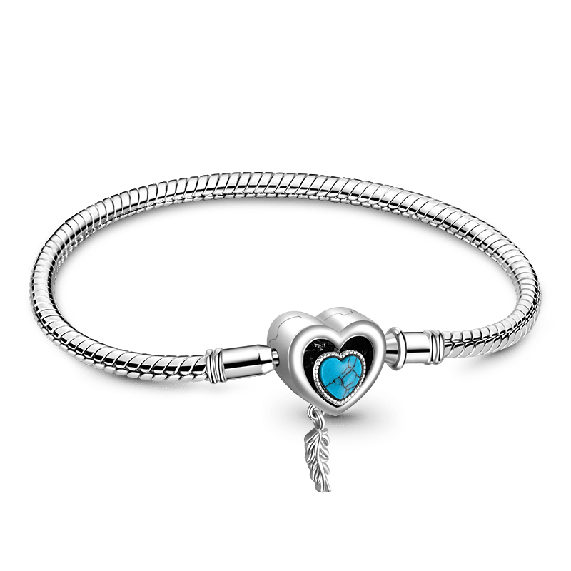 Heart Lock Feather Bracelet image number 0