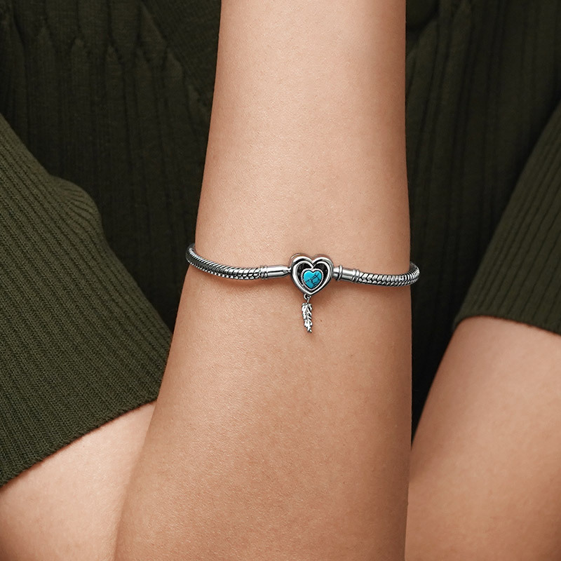 Heart Lock Feather Bracelet image number 4