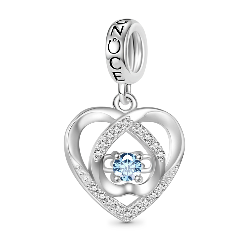 Love Heart Birthstone Pendant image number 0