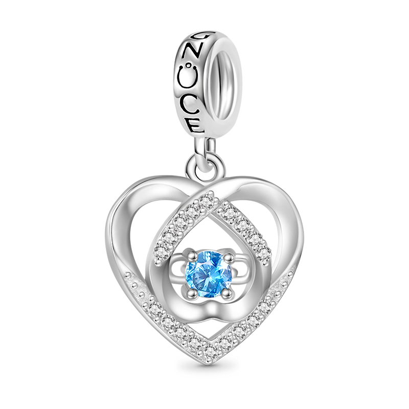 Love Heart Birthstone Pendant image number 0