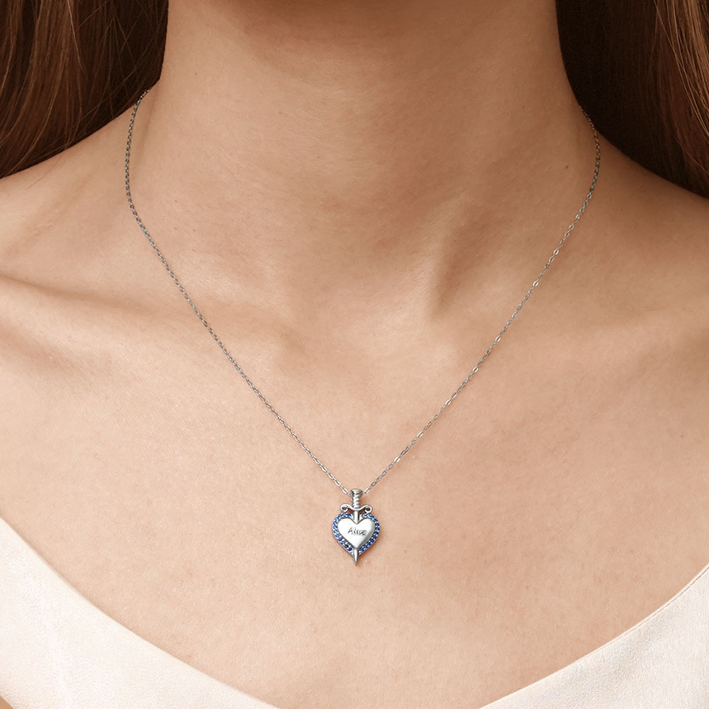 Screws Love Heart Necklace image number 2