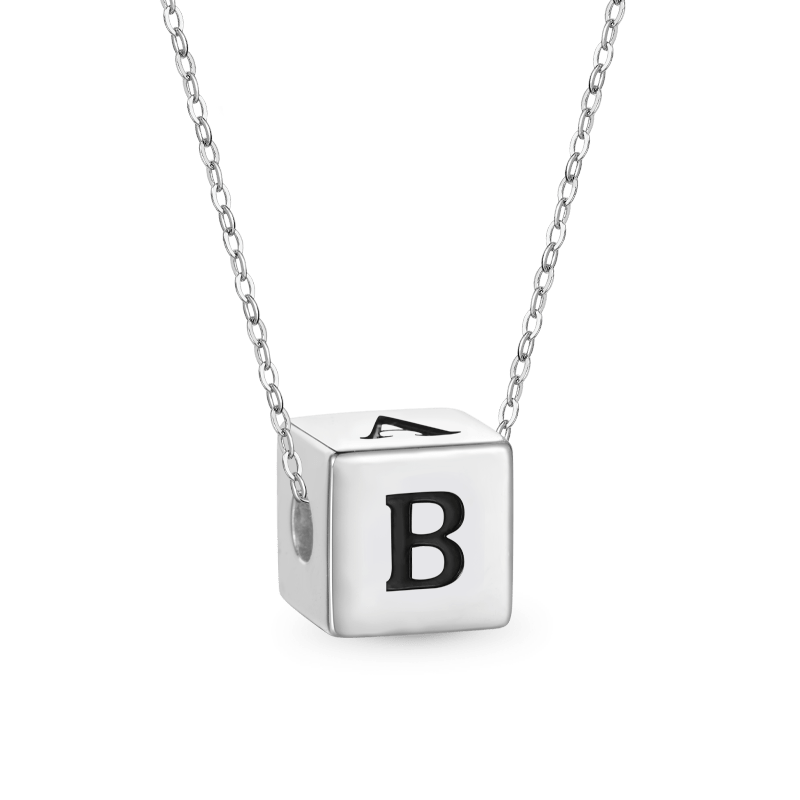Engravable Cube Necklace image number 1