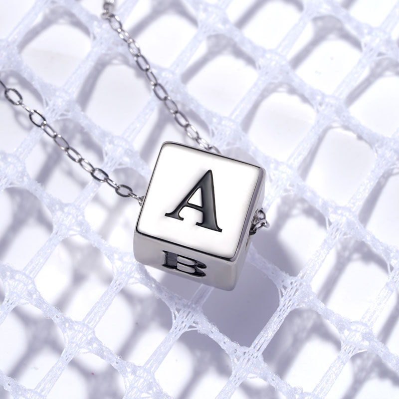 Engravable Cube Necklace image number 2