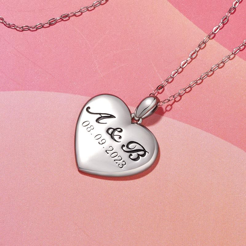 Engravable Heart Necklace image number 1
