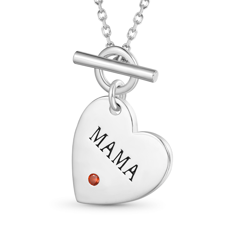 Birthstone Heart MAMA Necklace image number 1