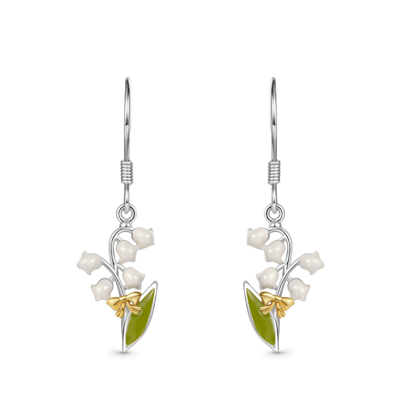 Lily of the Valley Flower Dangle Earrings image number 0