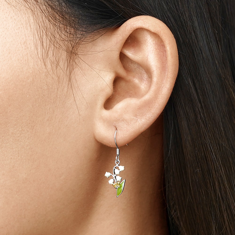 Lily of the Valley Flower Dangle Earrings image number 3