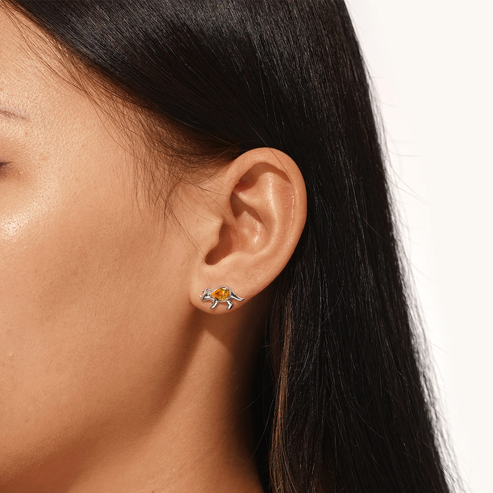 Triceratops Stud Earrings image number 3