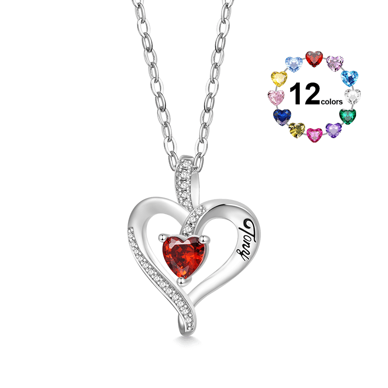 Birthstone Heart Necklace image number 0