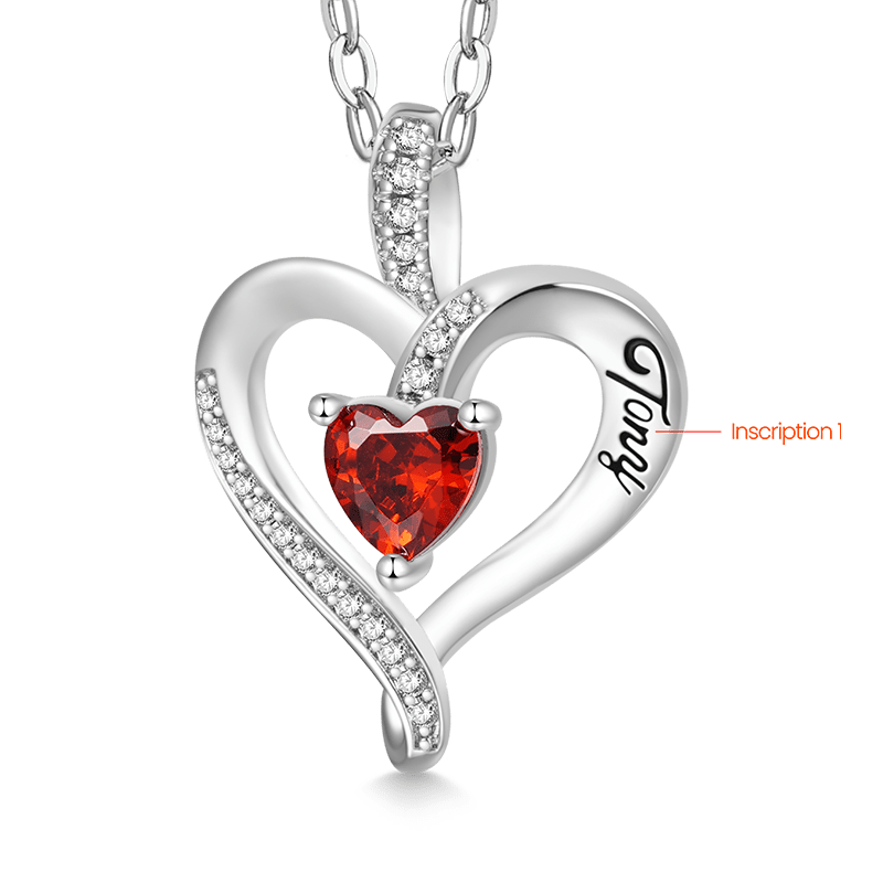 Birthstone Heart Necklace image number 1