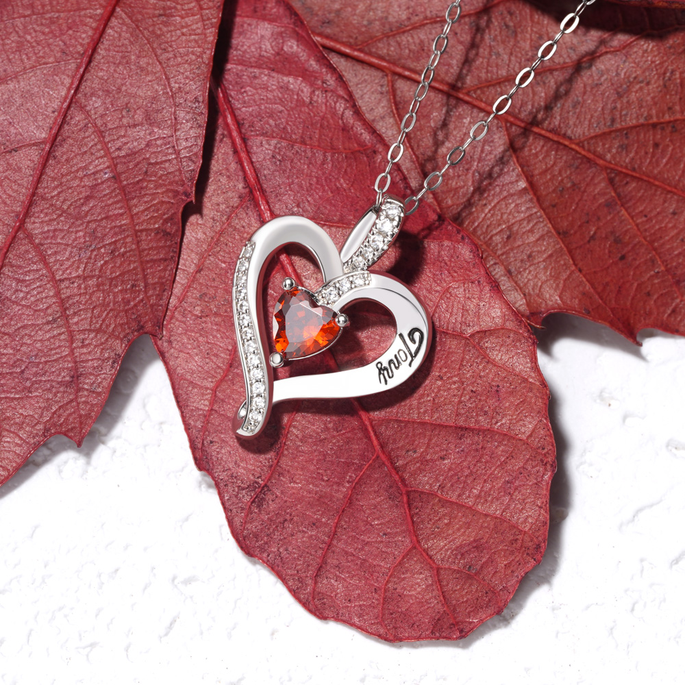 Birthstone Heart Necklace image number 4