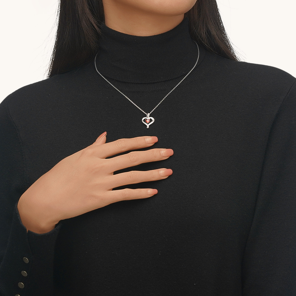 Birthstone Heart Necklace image number 5