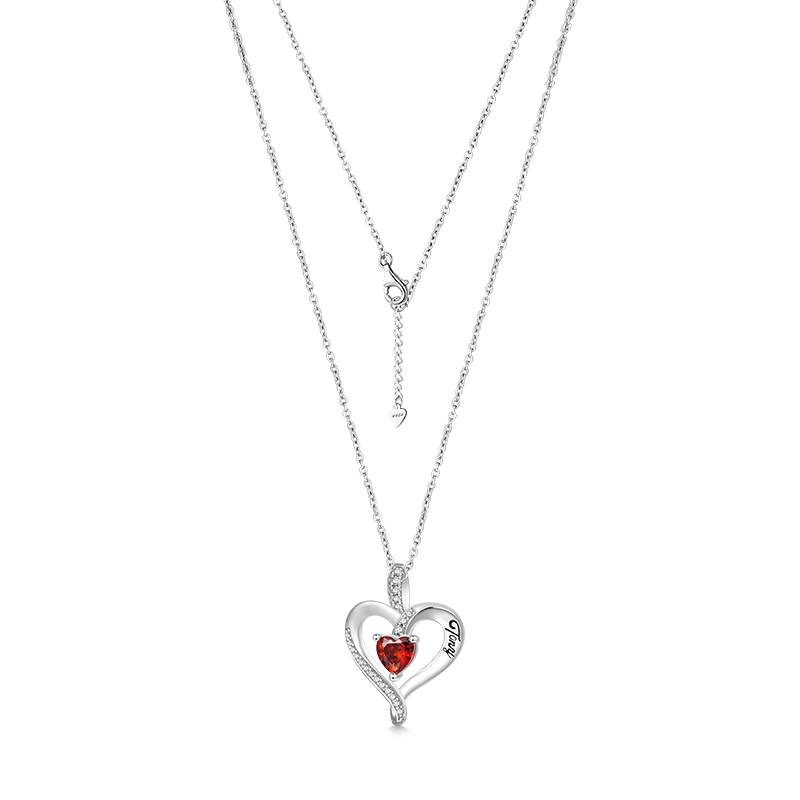 Birthstone Heart Necklace image number 3