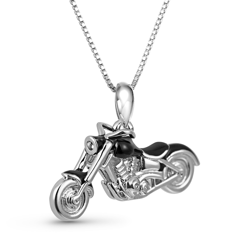 Black Motorcycle Necklace image number 1