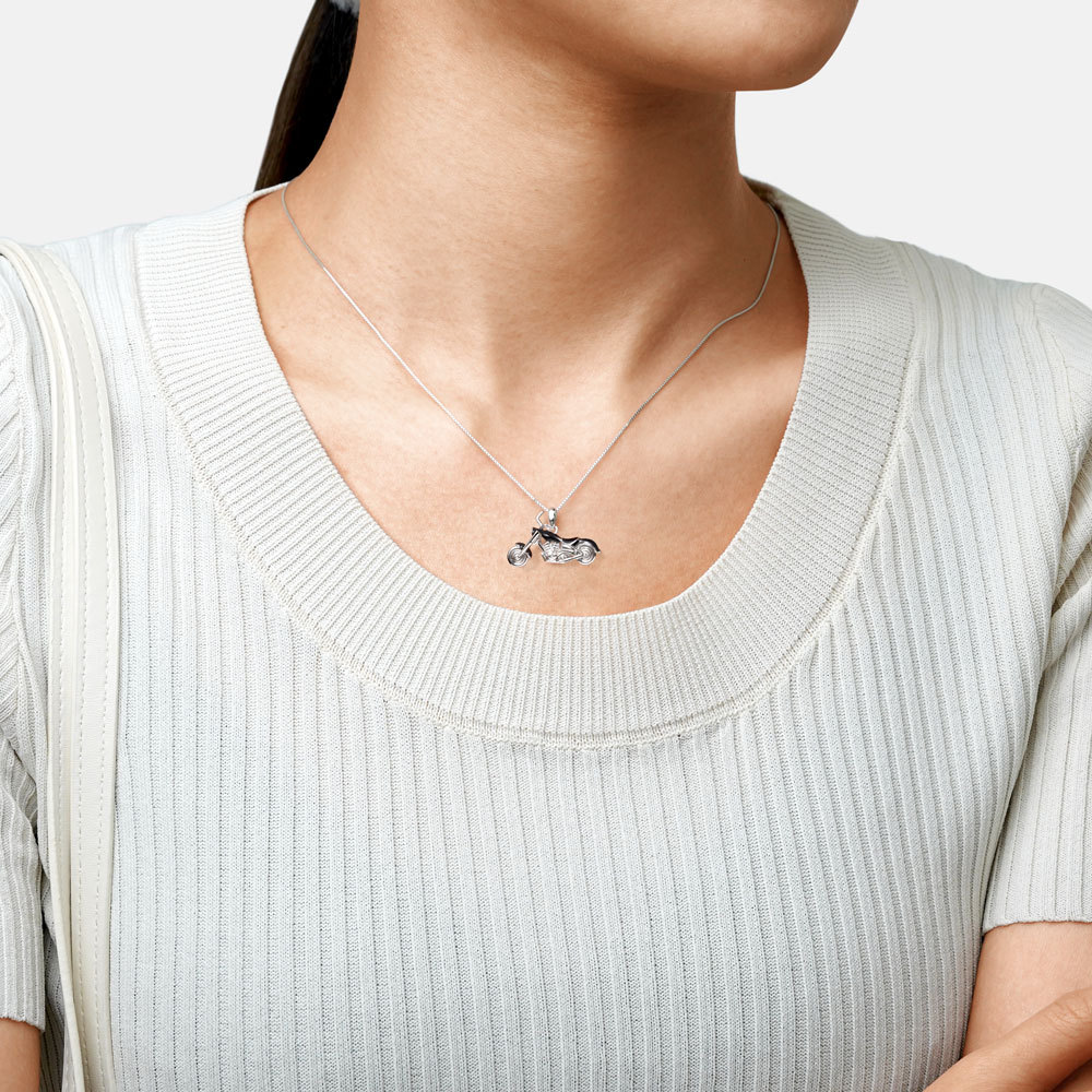 Black Motorcycle Necklace image number 3