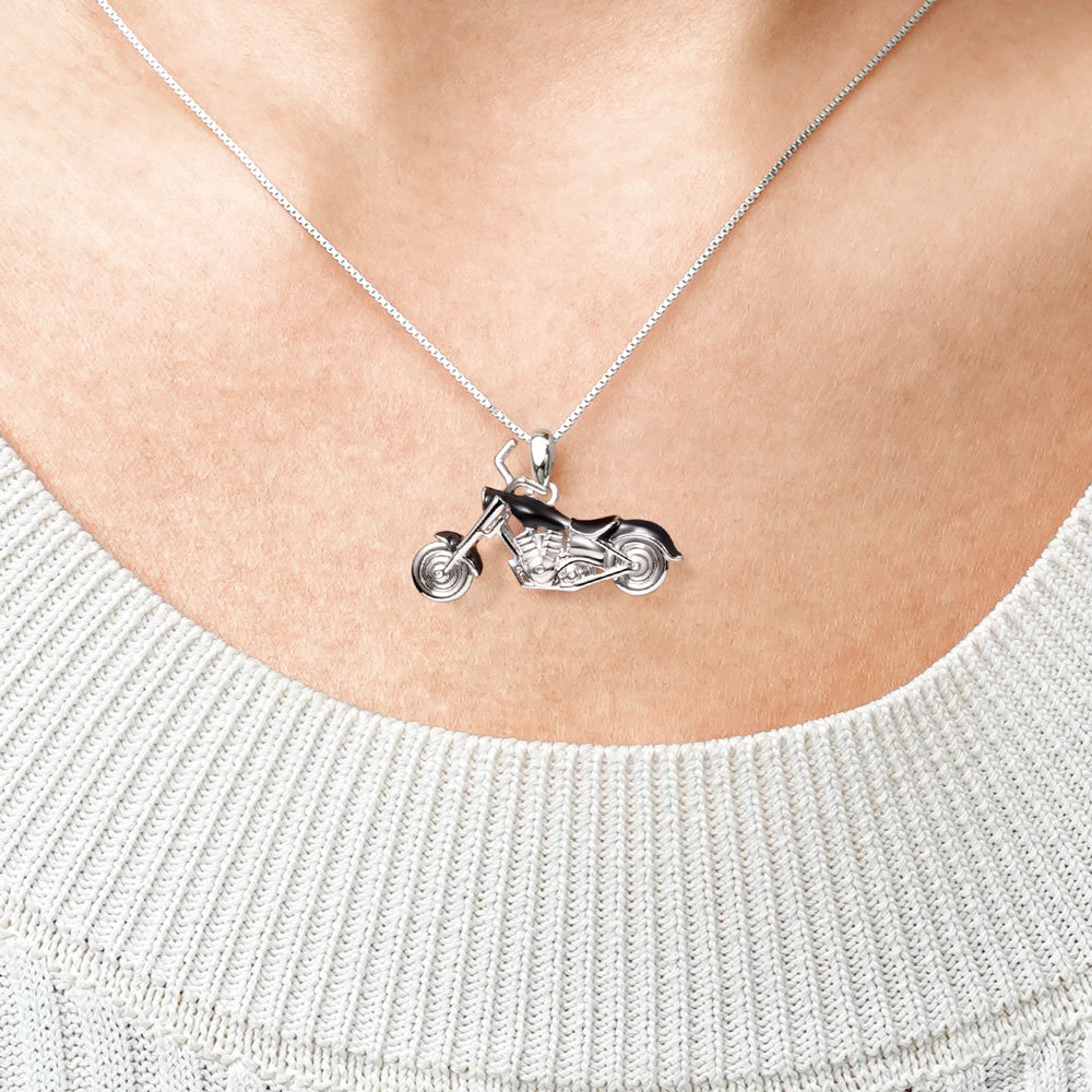 Black Motorcycle Necklace image number 4