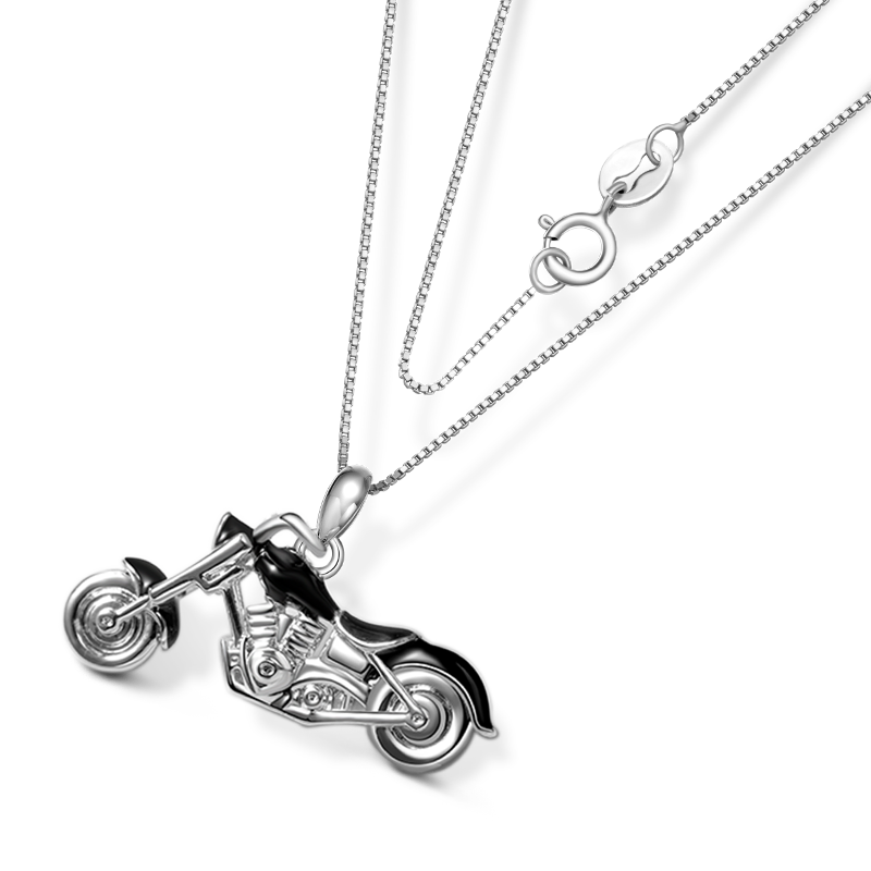 Black Motorcycle Necklace image number 2