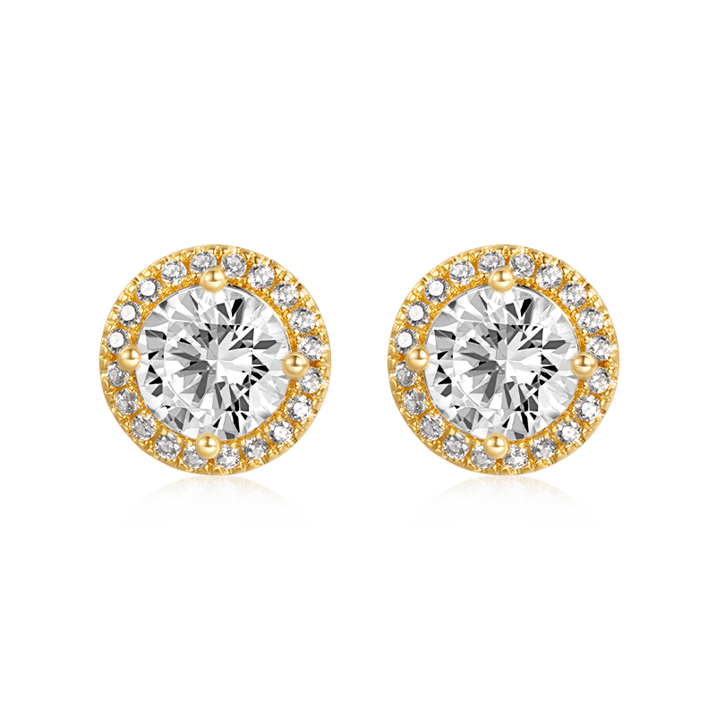 Large Halo Stud Earrings image number 0