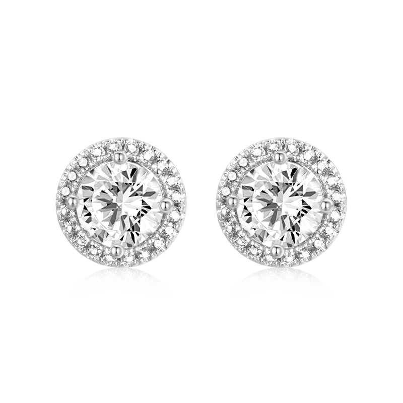 Large Halo Stud Earrings image number 0