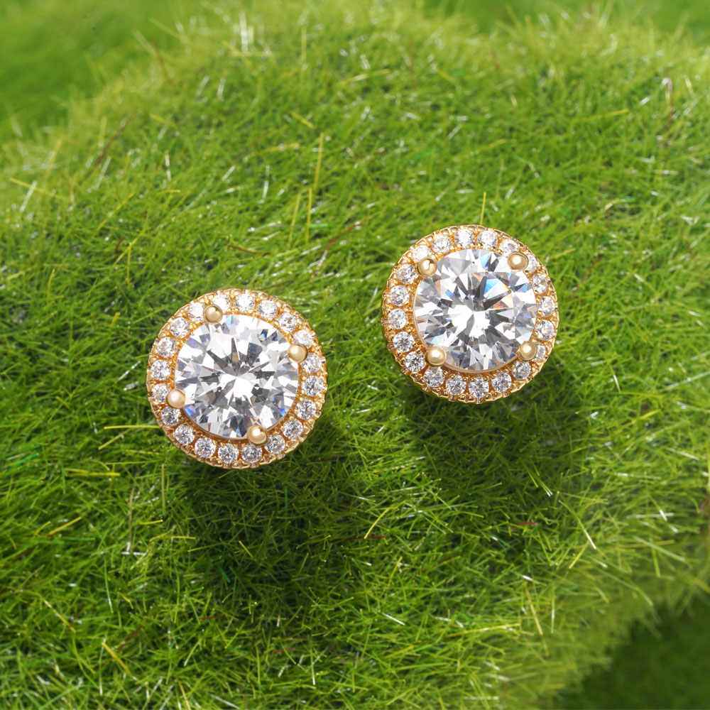 Large Halo Stud Earrings image number 3