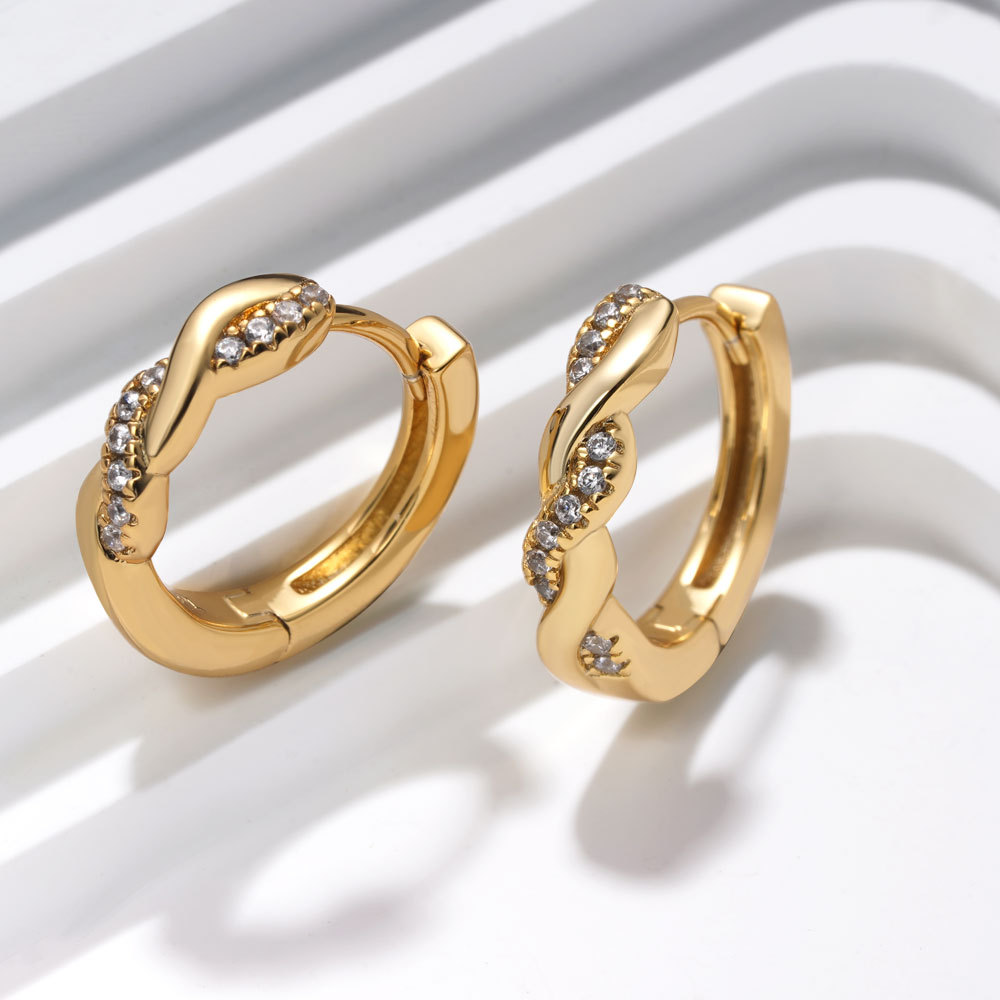 Twisted Interwoven Hoop Earrings image number 4