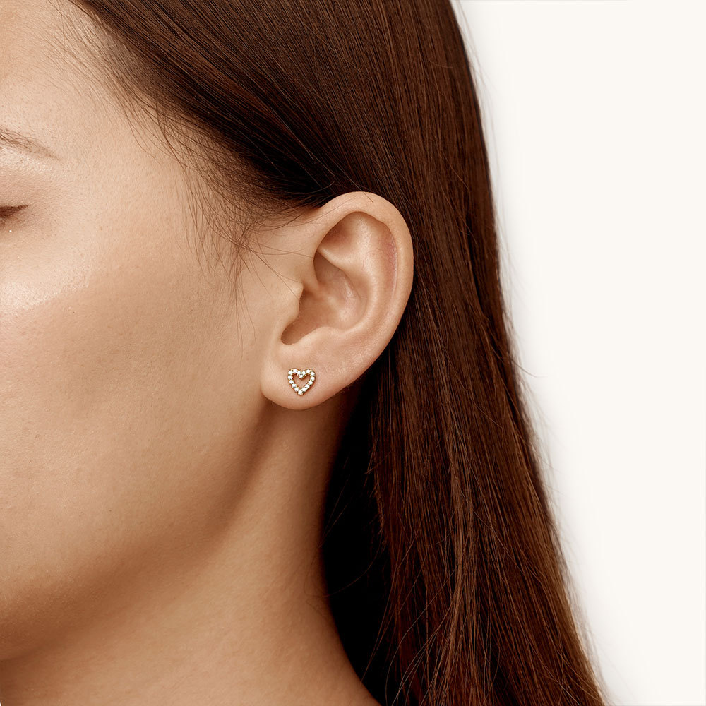 Heart Stud Earrings image number 4