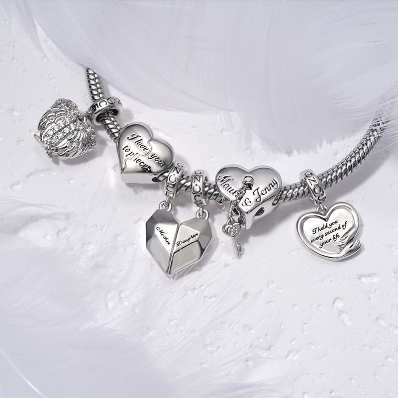 Magnet Heart Engravable Pendant image number 4