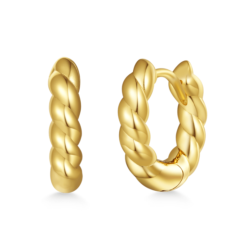 Twist Rope Design Hoop Earrings image number 0
