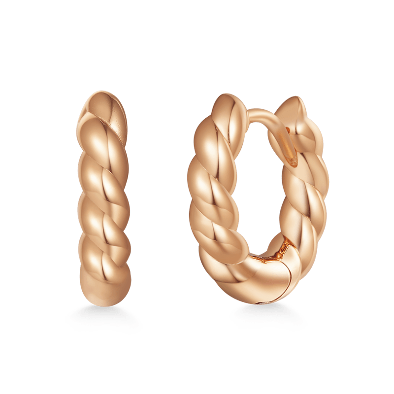 Twist Rope Design Hoop Earrings image number 1