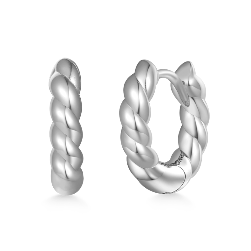 Twist Rope Design Hoop Earrings image number 0