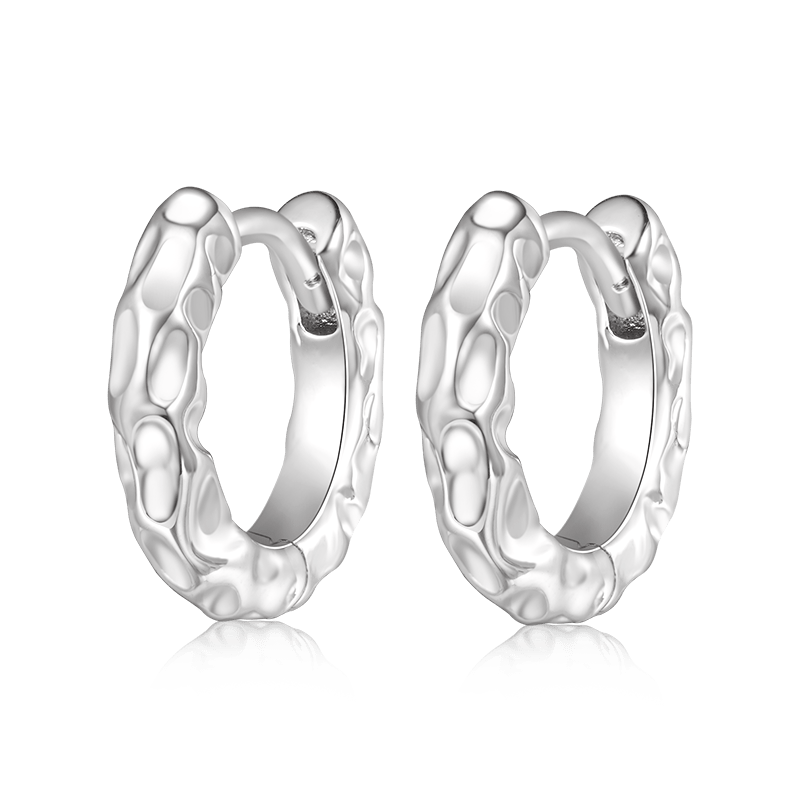 Texture Hoop Earrings image number 2