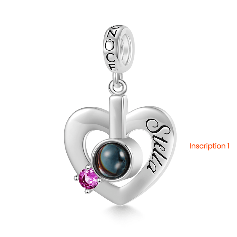 Birthstone Heart Photo Pendant image number 2