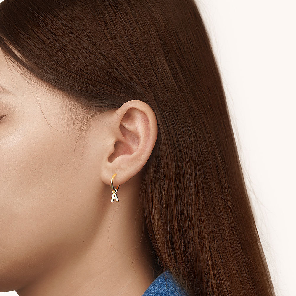 Letter Drop Earrings image number 4