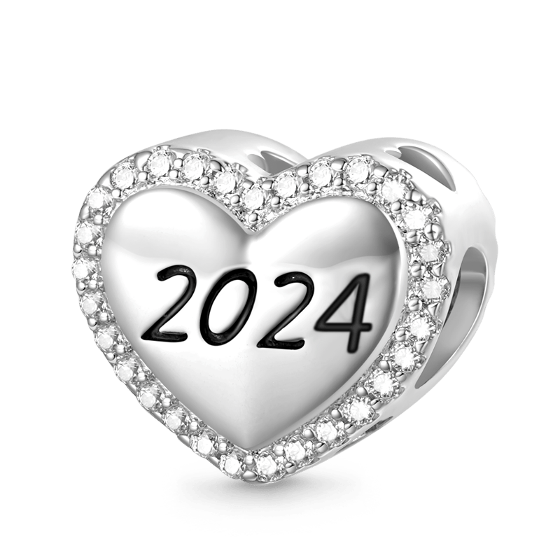 Customized Year Engravable Heart Charm image number 0