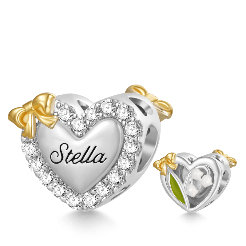 Lily of the Valley Heart Charm image number 0