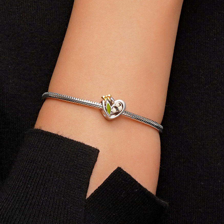 Lily of the Valley Heart Charm image number 2