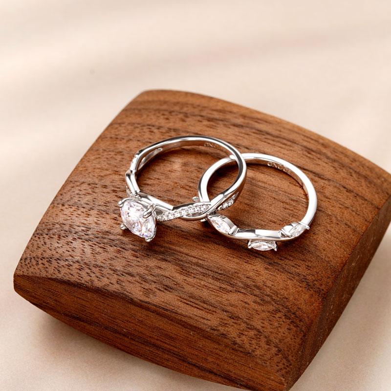 Curved Diamond Stackable Ring image number 1