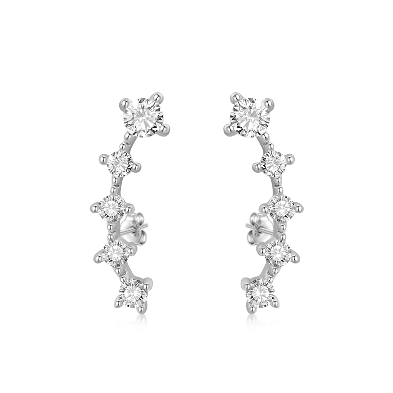 Cubic Zirconia Ear Crawlers Earrings image number 2